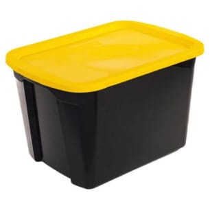 Caja de plástico con tapa y agarradera 76 litros