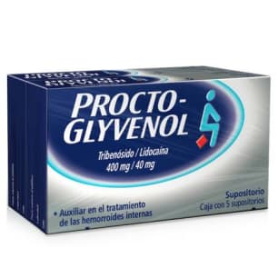 Tratamiento Para Hemorroides Proctoglyvenol 2 cajas de 5 Suposit...