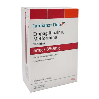 Jardianz Duo 5 mg/ 850 mg con 30 Tabletas a precio de socio | Sam’s
