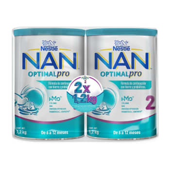 Fórmula Infantil NAN 2 Optimal Pro de 6 a 12 Meses 1.2 kg | Chedraui -  Chedraui — Tu supermercado en línea