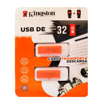 Memoria USB Kingston de 32 GB 2 pzas a precio de socio