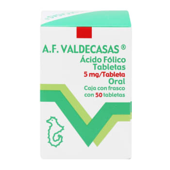 Ácido Fólico A.F. Valdecasas 5 mg 50 Tabletas a precio de socio