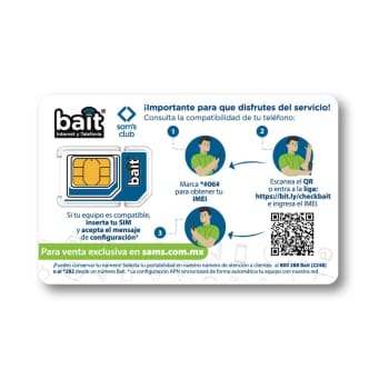 Tarjeta SIM Bait Internet y Telefonía a precio de socio | Sam's Club en  línea