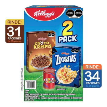 Cereal Kellogg's Zucaritas 1.2 kg + Choco Krispis 1.2 kg + 1 Lata a precio  de socio