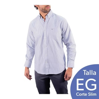 Camisa de Rayas para Caballero Kenneth Cole Talla EG Azul Marino a