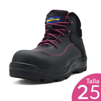 Bota Industrial para Dama Goodyear Talla 25 Negro Fiusha a precio
