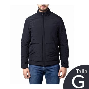 Chamarra Capitonada para Caballero Perry Ellis Talla G Negra a