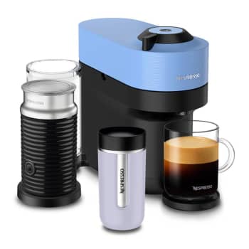 Máquina de Café Nespresso Vertuo Pop Blue + Aeroccino 3 + Travel